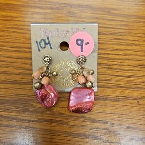 Ruby Rd. Pink Shell & Peach Bead Cluster Drop Earrings